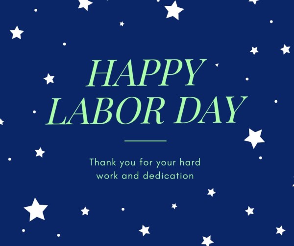 Blue Happy Labor Day Facebook Post