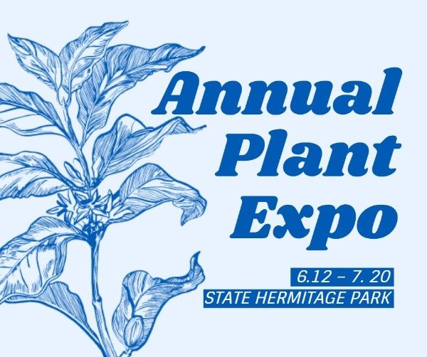 plants, green, nature, Blue Botanical Annual Plant Expo Facebook Post Template