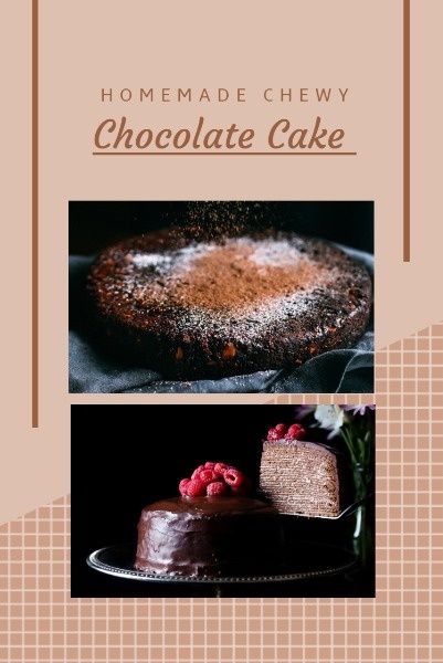 homemade, chewy, chocolate, DIY Cake Recipe Pinterest Post Template