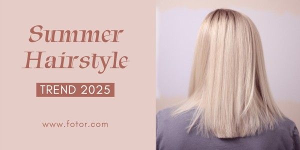 haircut, hairdresser, photo, Summer Hairstyle Twitter Post Template