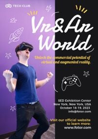 VR 和 AR 展览海报 英文海报