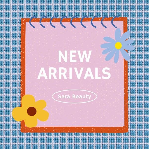 brand, store, shop, Cute Beauty New Arrivals Sales Instagram Post Template