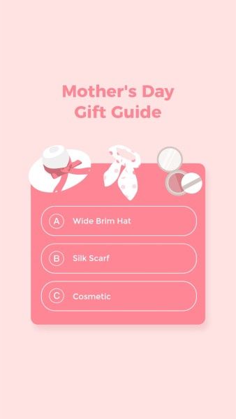 mothers day, mother day, gift idea, Pink Illustrated Mother's Day Gift Guide Instagram Story Template