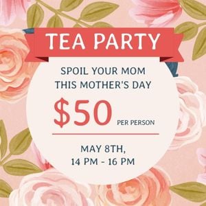 mothers day, mother day, activity, Pink Floral Mother's Day Event Instagram Post Template