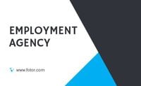Blue An Black Employment Agency Business Card