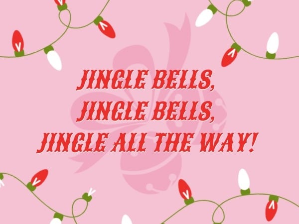 Pink Jingle Bells Card Card