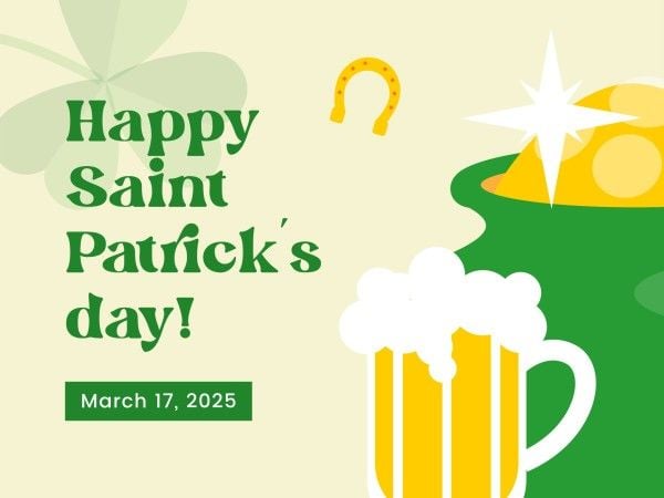 st patricks day, happy st patricks day, st. patrick, Green Yellow Saint Patricks Day Card Template
