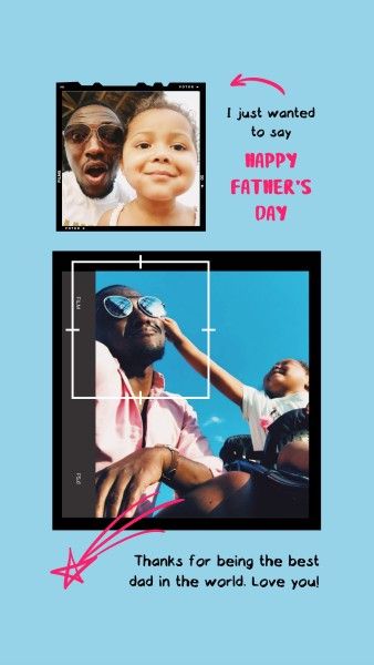 dad, family, fatherhood, Blue Graffiti Father's Day Collage Photo Collage 9:16 Template