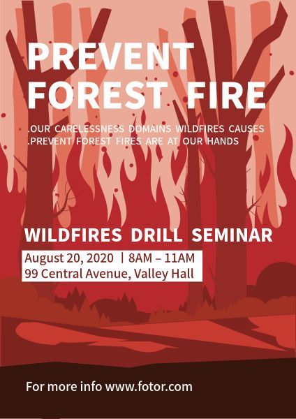防止森林火灾海报 英文海报