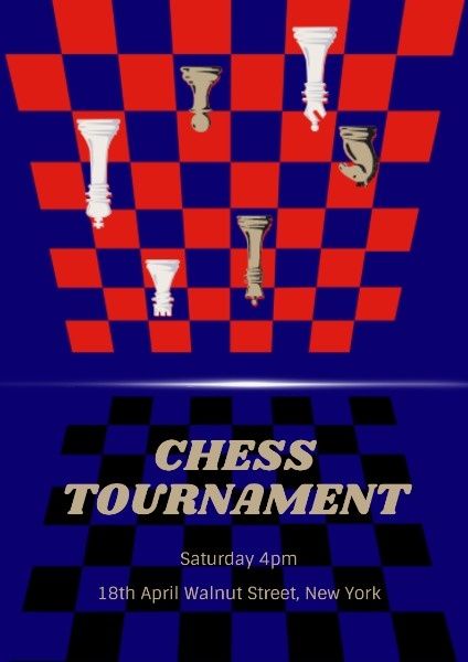 红蓝国际象棋锦标赛 英文海报