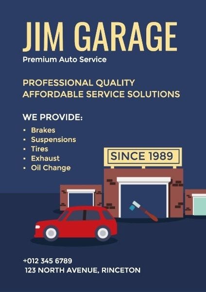 maintenance, auto, repair, Garage Service Poster Template