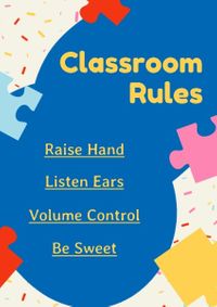 class rules, guidance, education, Classroom Rules Flyer Template