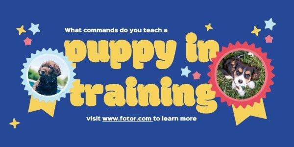 dog, pet, animal, Blue Puppy Training Service Ads Twitter Post Template