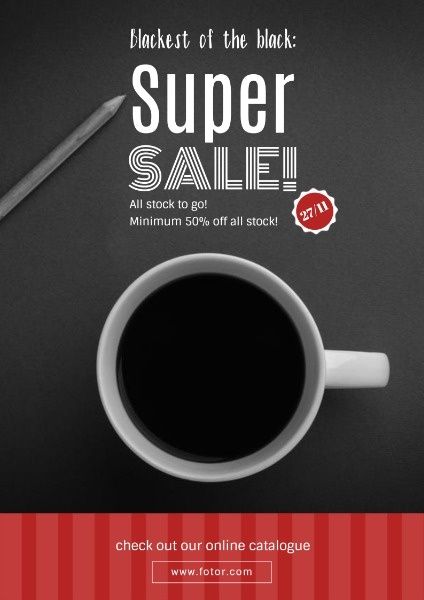 咖啡超级销售 英文海报