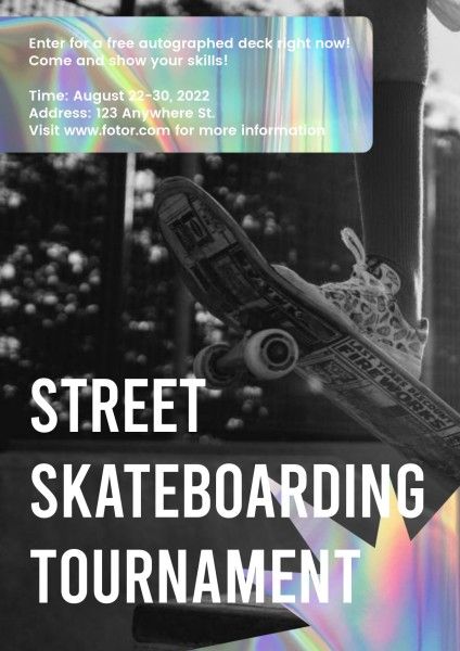 advertising, classic, laser, Black Street Skateboarding Tournament Poster Template