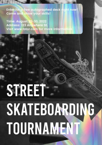 Black Street Skateboarding Tournament Poster