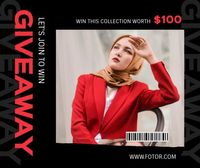 instagram, social media, checklist, Black Giveaway Join To Win Facebook Post Template