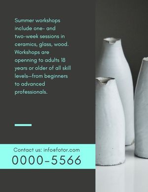 wood, glass, crafts, Ceramic Workshop Program Template