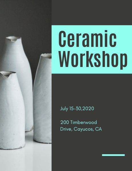 wood, glass, crafts, Ceramic Workshop Program Template