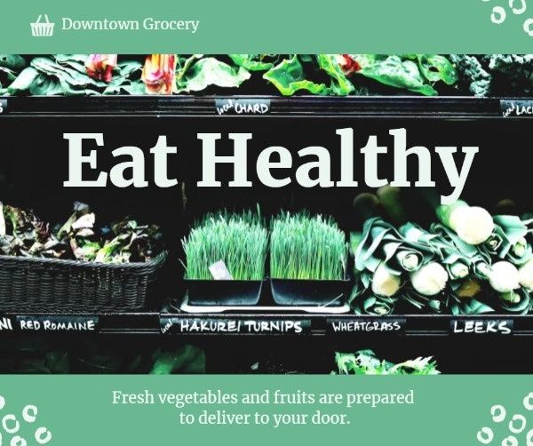 vegetable, healthy food, grocery store, Healthy Diet Facebook Post Template