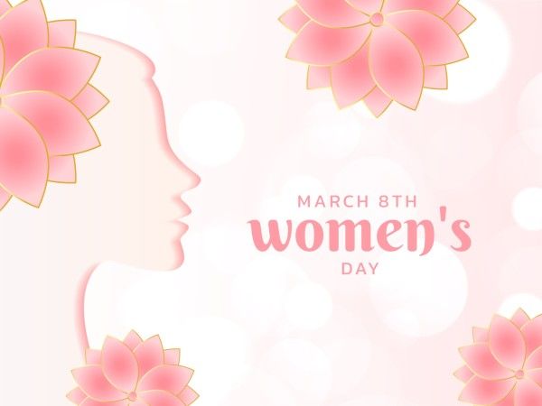 international women's day, march 8, greeting, Soft Pink Floral Women's Day Card Template