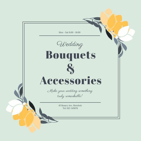 engagement, bouquet, bouquets, Wedding Shop Instagram Post Template
