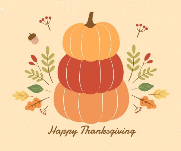 thank you, grateful, gratitude, Pumpkin Vintage Classic Happy Thanksgiving Facebook Post Template