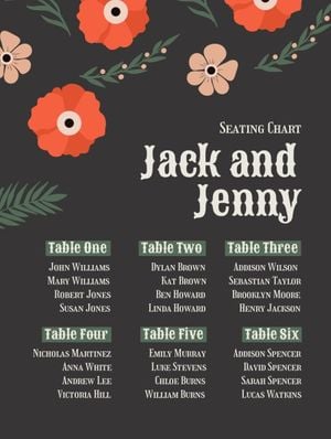 party, gathering, people, Black Background Seating Chart Template