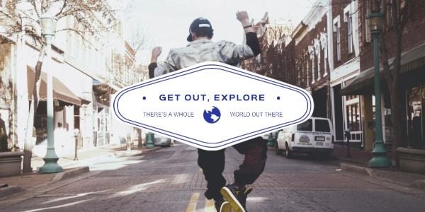 quote, inspiration, skating, Skateboard Travel Twitter Post Template