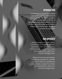 modern, black & white, b&w, Black And White Simple Facebook Marketing Proposal Template