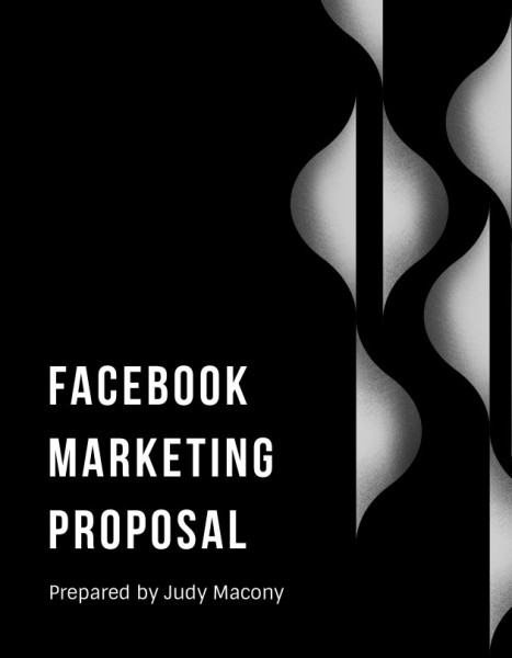 黑白简单的 Facebook 营销建议 提案项目
