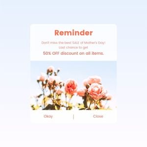 mothers day, mother day, mother's day sale, Pastel Blue Gradient Mother's Day Reminder Instagram Post Template
