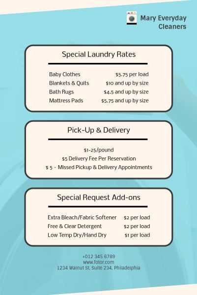 Laundry Service Price List Pinterest Post