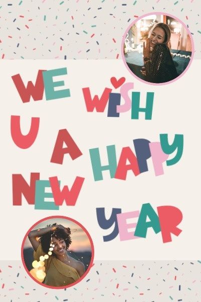 new years, festival, holiday, Wish A Happy New Year Pinterest Post Template