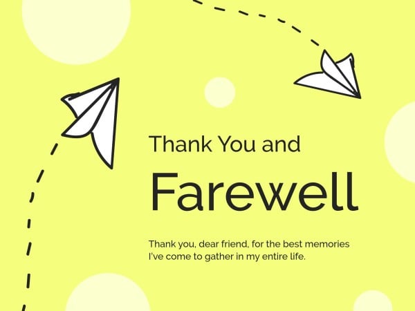 Customizable Yellow Farewell Card Templates | Fotor Graphic Designer