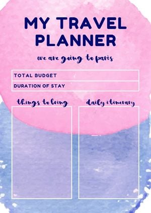 to-do list, tour, journey, Travel Planner Template