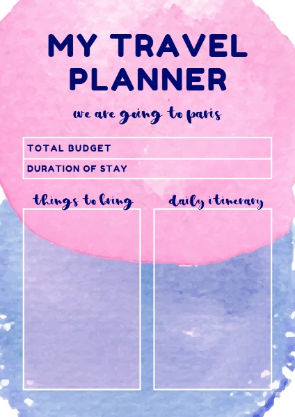 Travel Planner Planner