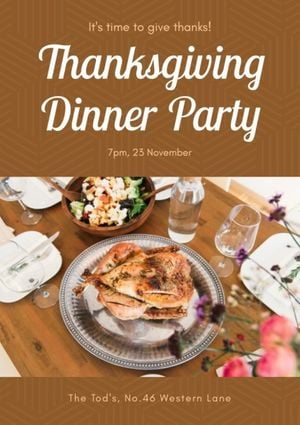banquet, event, celebration, Thanksgiving Dinner Party Flyer Template