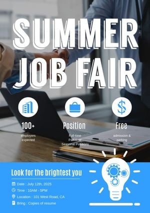 summer job fairs, recruitment, job fairs, Summer Job Fair Poster Template