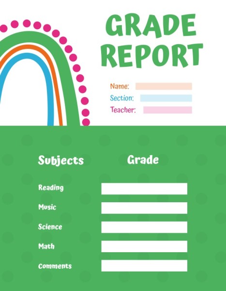 Report Card Maker: Create A Custom Report Card Online In Minutes| Fotor ...