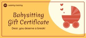 nanny, business, retail, Babysitting Gift Certificate Template