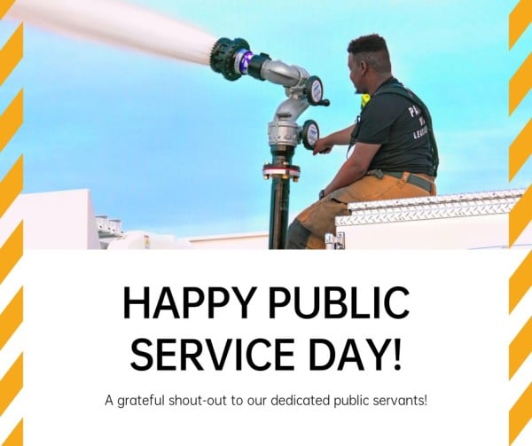White Happy Public Service Day Facebook Post