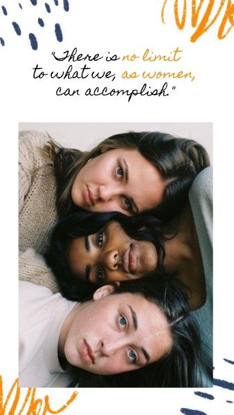 limit, faces, rights, White Hand Drawn Women's Beauty Collage Instagram Story Template