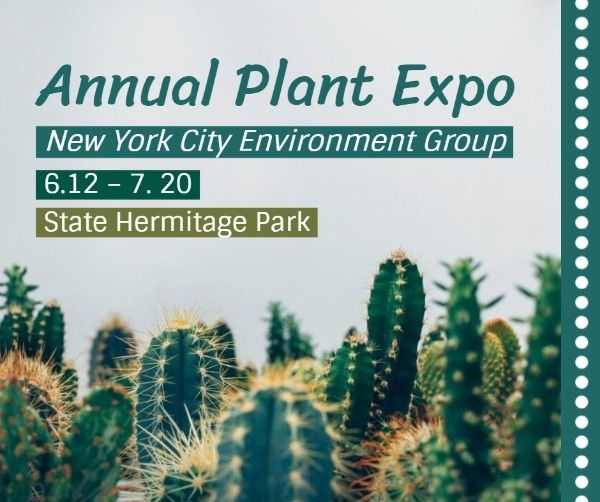 plants, green, nature, Cactus Plant Expo Facebook Post Template
