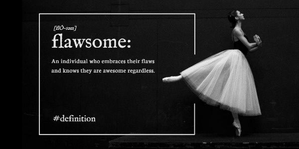 flawsome, beauty, dancing, Black And White Ballet Girl Quote Twitter Post Template