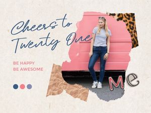 lifestyle, paper, girl, Modern Fashion Photo Collage Birthday Celebration Card Template