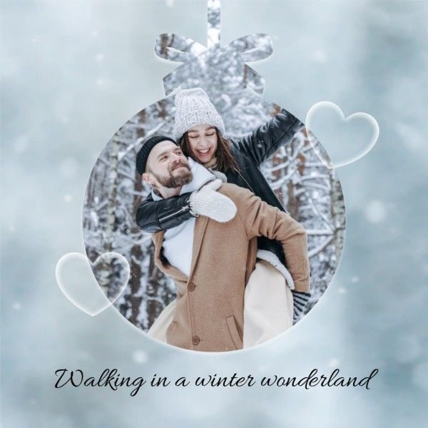 christmas, merry christmas, happy, White Walking In A Winter Wonderland Photo Collage (Square) Template