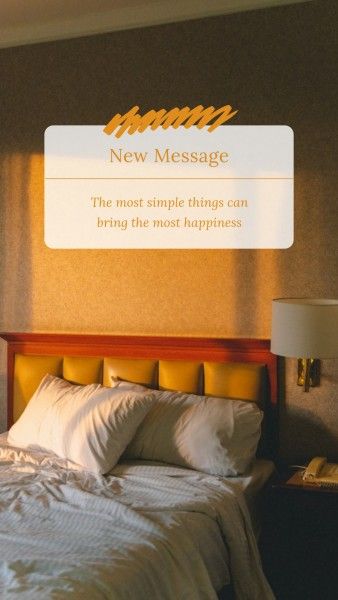 bed, house, bedroom, Simple Things Bring Happiness Instagram Story Template