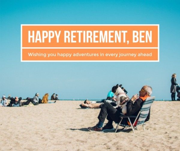 lifestyle, life, greeting, Happy Retirement Beach Leisure Facebook Post Template