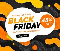 sale, shop, social media, Orange Black Friday Buy Now Facebook Post Template